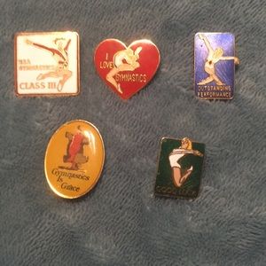 Vintage gymnastic lapel pins